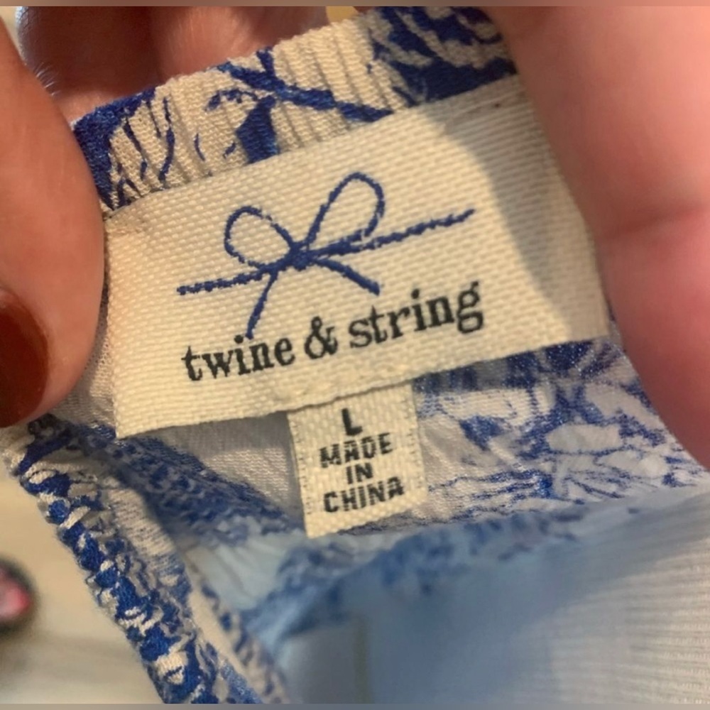 Anthropologie Twine & String Blue Flutter Sleeve … - image 2